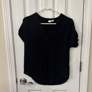 Black V-Neck Women's Top
